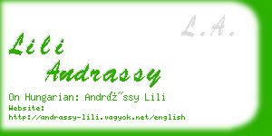 lili andrassy business card